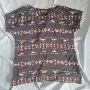 Pendleton Portland Collection Silk Aztec Pattern Top XS